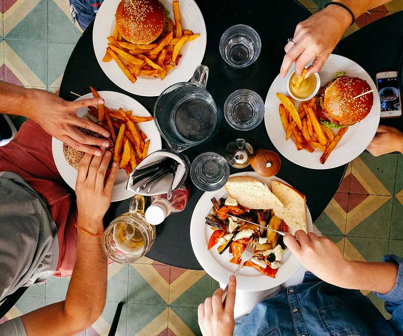 Food on a table