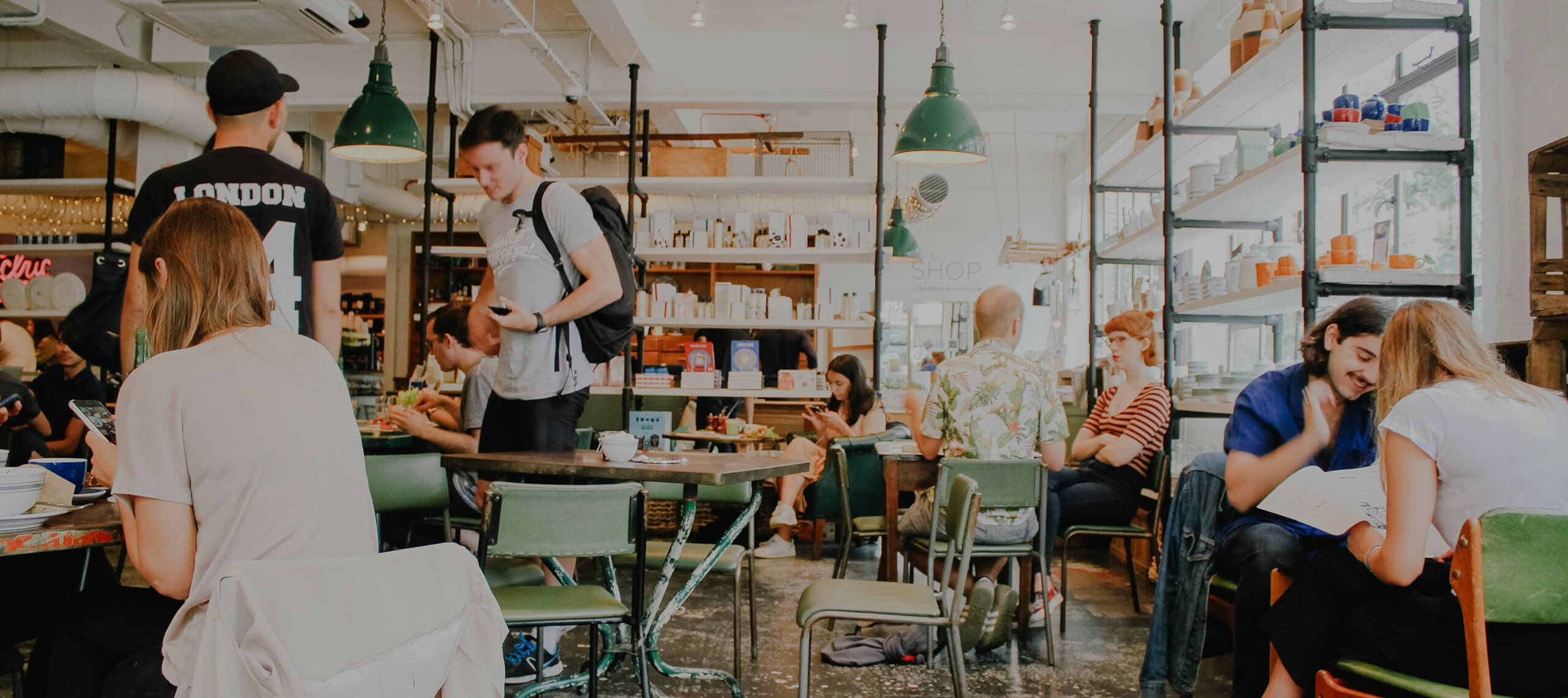 People dining in a restaurant