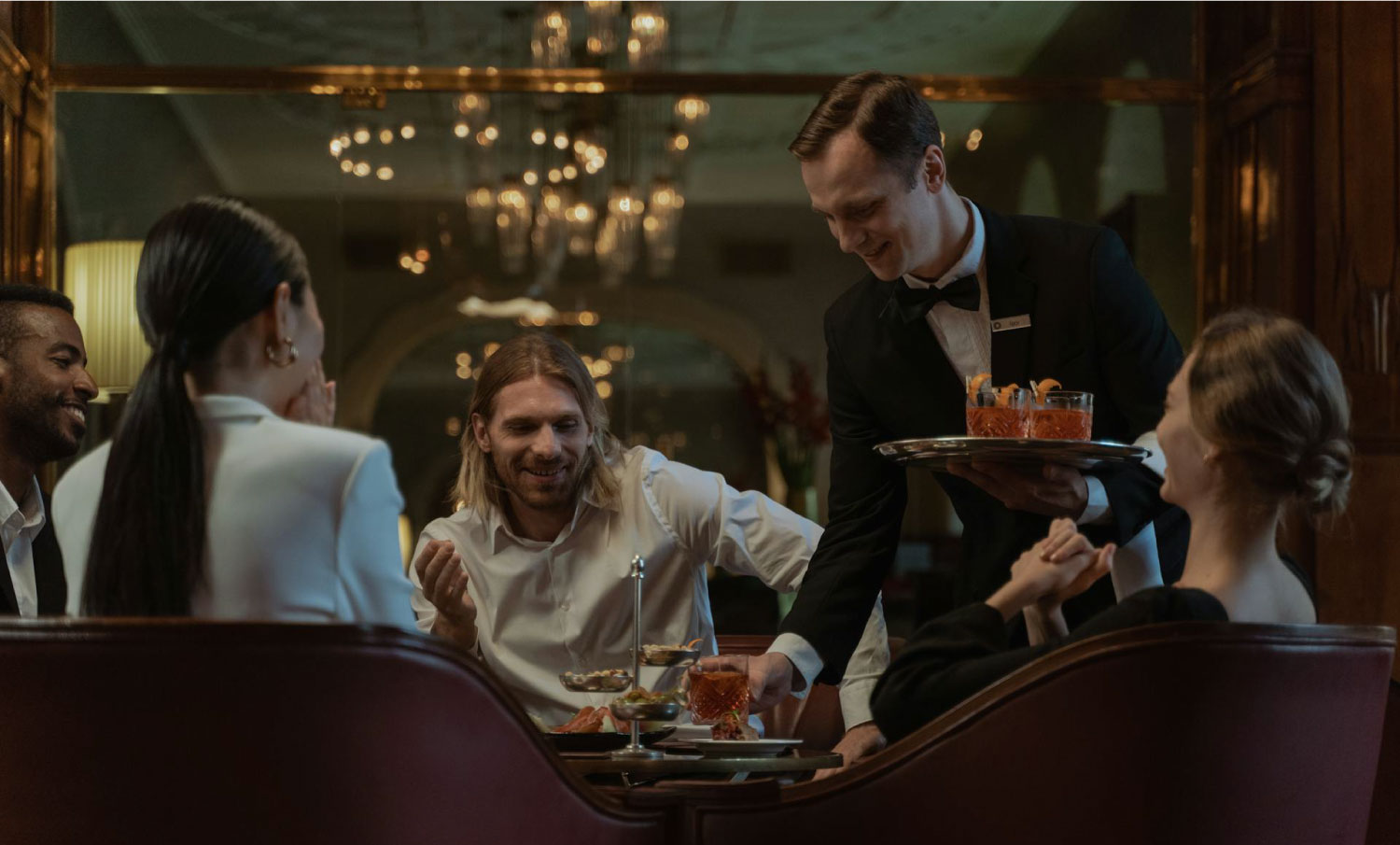 people in the fine dining restaurant